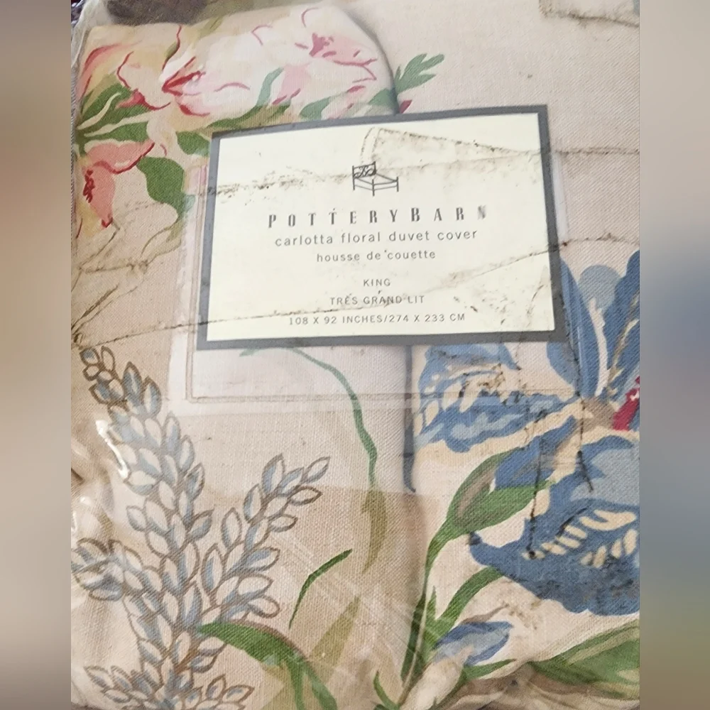 NIP Pottery Barn Carlotta Floral Duvet KING - Picture 5 of 6